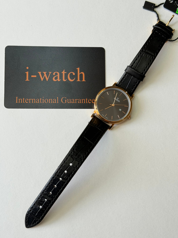 ساعت I watch زنانه بندچرم مشکی 190002L قاب طلایی